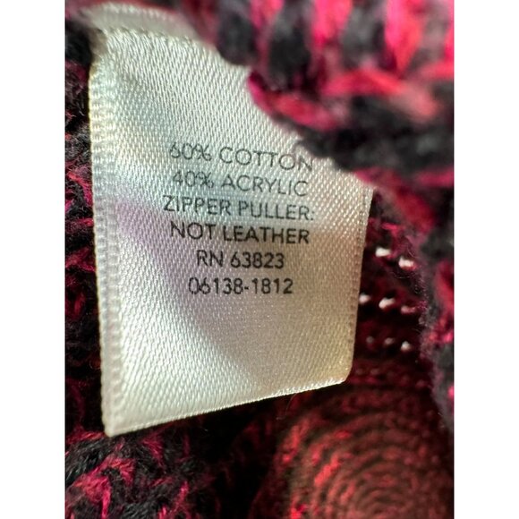 Christopher & Banks Womens Knitted Zip Cardigan Sweater Size M Black & Pink - Picture 3 of 10